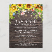 Zonnebloem Hout String Lights I do BBQ Verloving Briefkaart (Voorkant)