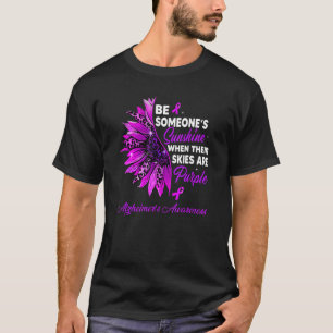 Zonnebloem Hun Paars Alzheimer Awaren T-shirt