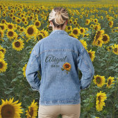 Zonnebloem Huwelijk Bosgroene Bruid Denim Jacket