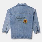 Zonnebloem Huwelijk Bosgroene Bruid Denim Jacket (Achterkant)