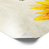 Zonnebloem huwelijksmenu poster. Landelijk diner m Foto Afdruk (Hoek)