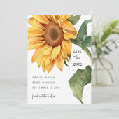 Zonnebloem Huwelijkswebsite Save the Date (Staand voorkant)
