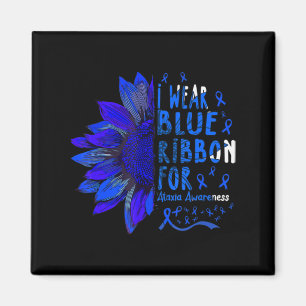 Zonnebloem I Draag Blauw lint voor Ataxia Awarenes Magneet