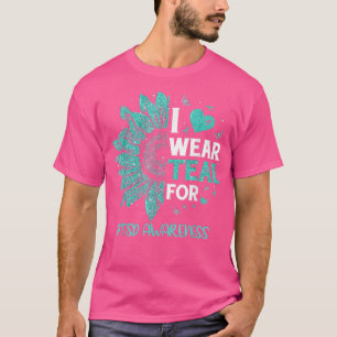 Zonnebloem I Draag Blauwgroen lint voor PTSD-bewus T-shirt