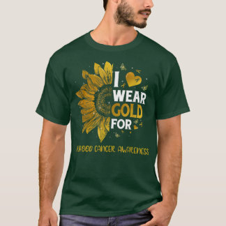 Zonnebloem I Draag goudkoolstof kinderkanker Awar T-shirt