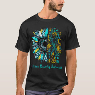 Zonnebloem Ik ben het Storm Verslaving Herstel T-shirt