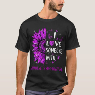 Zonnebloem Ik hou van iemand Hidradenitis Suppurat T-shirt