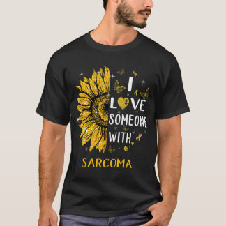 Zonnebloem Ik hou van iemand met sarcomabewustzijn T-shirt