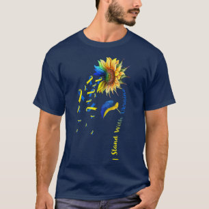 Zonnebloem Ik sta voor de Oekraïense vlaggenstroom T-shirt