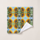 Zonnebloem in de Abstracte zonnebloem Bad Handdoek (Wasdoekje)