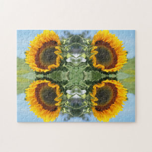 Zonnebloem in de Abstracte zonnebloem Legpuzzel