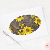 Zonnebloem in de Rocky Mountain Ovale Sticker (Envelop)