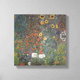 Zonnebloem in de tuin Gustav Klimt art nouveau Canvas Afdruk