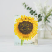Zonnebloem in nood Weddenschap Bespaar de Datum Save The Date (Staand voorkant)