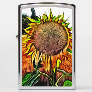 Zonnebloem in tarweveld