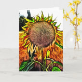 Zonnebloem in tarweveld kaart (Gele Bloem)