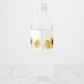 Zonnebloem in waterverf waterfles etiket (Achterkant)