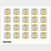 Zonnebloem Initialen Sticker (Vel)