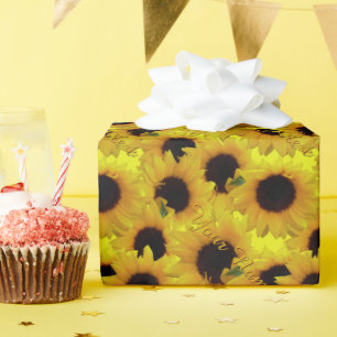 Zonnebloem Inpakpapier Gepersonaliseerd Giftpapier