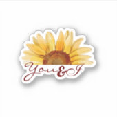 Zonnebloem ''Jij & ik'' trendesthetisch Sticker (Voorkant)