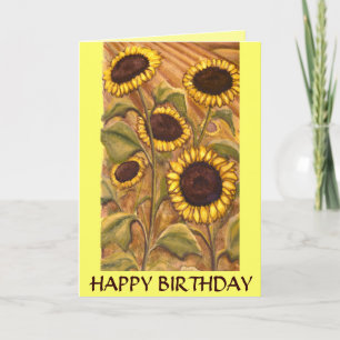 Zonnebloem Kaart Happy Birthday Custom Wenskaart