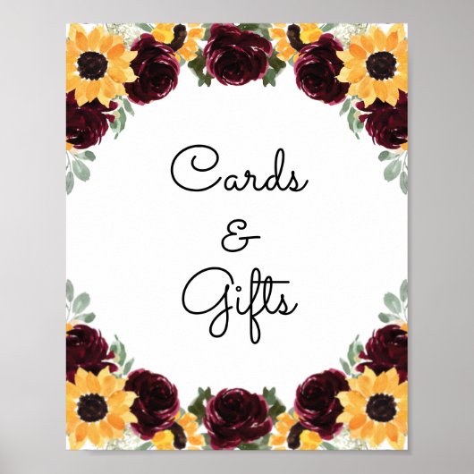 Zonnebloem Kaarten en Geschenken Aangepaste Trouwb Poster (Voorkant)