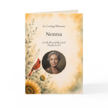 Zonnebloem Kardinaal Herdenkingsfoto Funeral Card