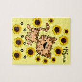 Zonnebloem Kat Puzzels (Horizontaal)