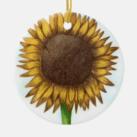 zonnebloem keramisch ornament (Voorkant)