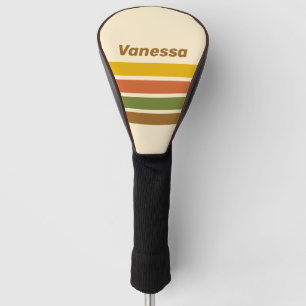 Zonnebloem Klaver Over Strepen met Naam Golfheadcover