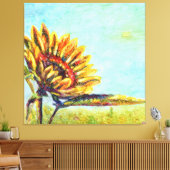 Zonnebloem Kleurig Abstract Canvas Afdruk (Insitu (Woonkamer))