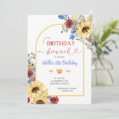 ZONNEBLOEM Kleurrijke Bloemen Zomer Verjaardag Bru Kaart (Staand voorkant)