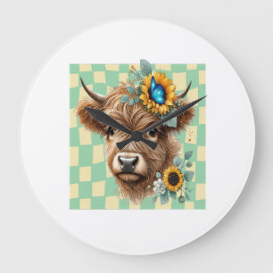 Zonnebloem Koe Png, Cute Schotse Hooglander Koe Grote Klok