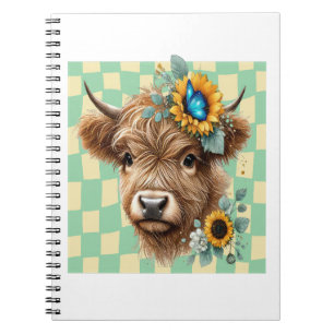Zonnebloem Koe Png, Cute Schotse Hooglander Koe Notitieboek