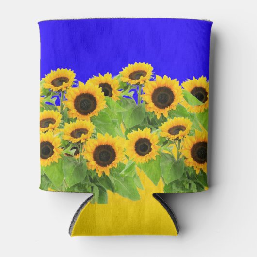 Zonnebloem Koelbox Oekraïense vlag kleuren Freedom Blikjeskoeler (Voorkant)
