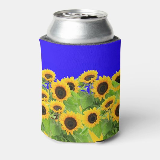 Zonnebloem Koelbox Oekraïense vlag kleuren Freedom Blikjeskoeler (Blikje Achterkant)