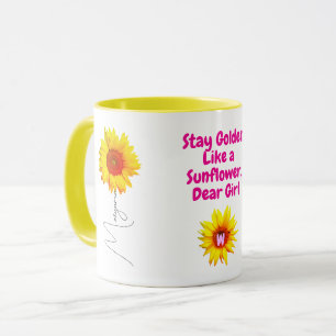 Zonnebloem Koffie Mok Gift voor Meisjes (Unique Qu