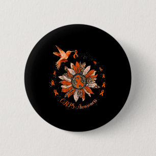 Zonnebloem kolibrie Sinaasappel lint korps krijger Ronde Button 5,7 Cm