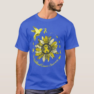 Zonnebloem Kreuzenvogel Goud Koolstofkanker T-shirt