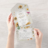  Zonnebloem Kruit All In One Uitnodiging (Afscheurbaar)