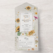  Zonnebloem Kruit All In One Uitnodiging (Binnen)