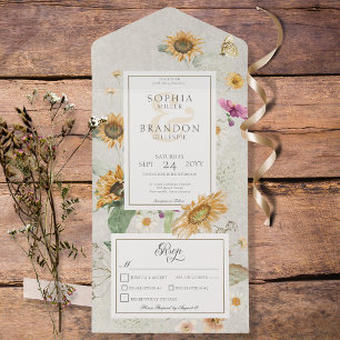  Zonnebloem Kruit All In One Uitnodiging