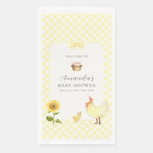 Zonnebloem Kuiken Baby Shower Welkom Servet