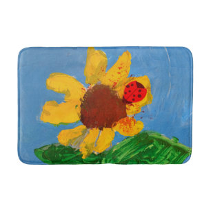 Zonnebloem "Kunst door kinderen" Badmat