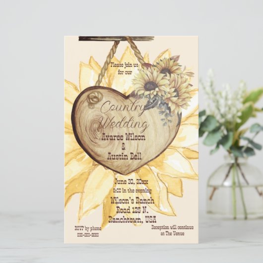 Zonnebloem land bruiloft (Staand voorkant)