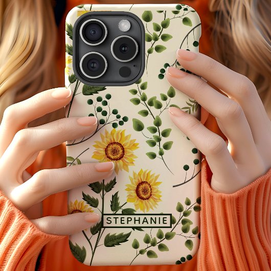 Zonnebloem Land Floral Persoonlijke benaming Case-Mate iPhone Case