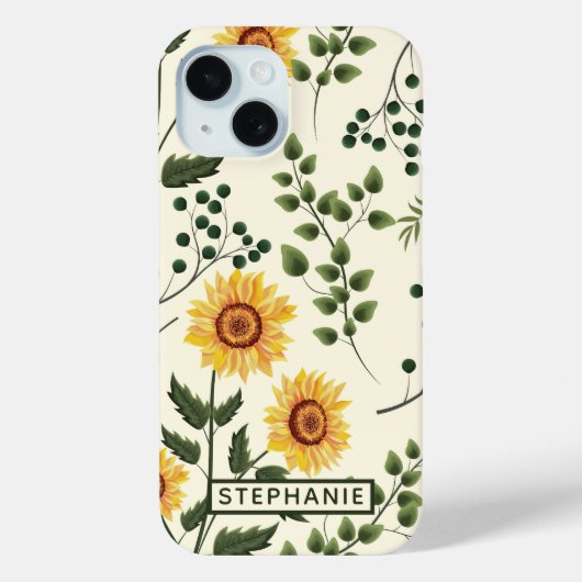 Zonnebloem Land Floral Persoonlijke benaming Case-Mate iPhone Case (Achterkant)