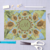Zonnebloem Land Florence Geel Groen Monogram Tissuepapier (Craft)