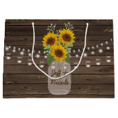 Zonnebloem Land Hout Mason Jar Weddenschap Large Cadeauzakje (Voorkant)