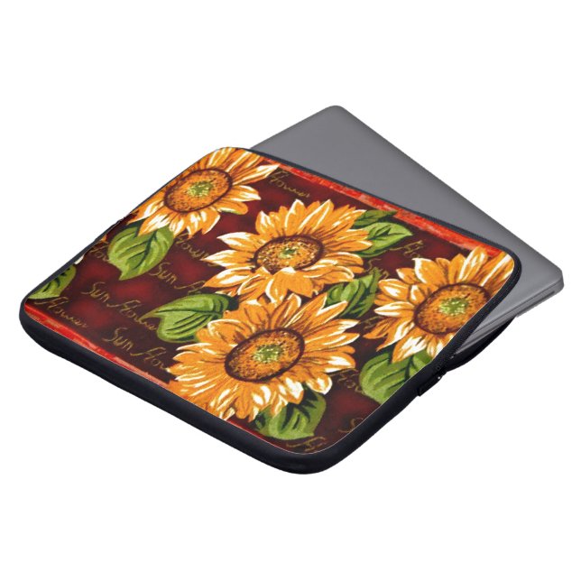 Zonnebloem Laptop Sleeve (Voorkant top)